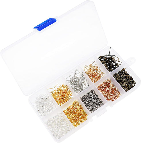 Allazone Earring Making Kit, 1479 PCS Earring Making Supplies Kit with Pliers, Earring Hooks, Earring Findings, Earring Posts, Earring Backs, Jump...