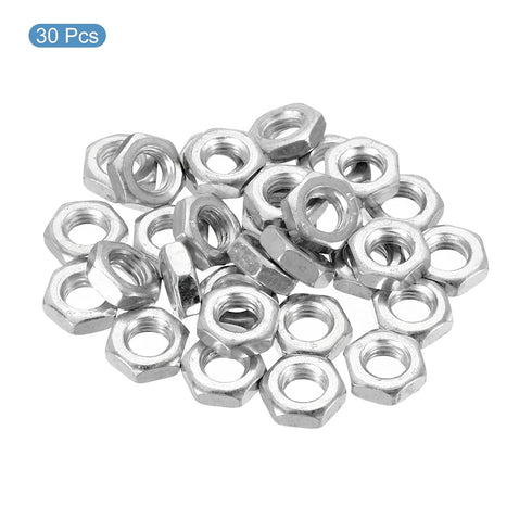 PATIKIL M7 x 1.0 Steel Hex Nuts, 30 Pack Metric Thread Zinc Plated Finished Hardware Nuts Screw Bolt Fasteners 4mm Height...
