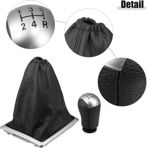 ACROPIX Gear Lever Stick Shifter Handle 5 Speed Manual Gear Stick Shift Knob with Dust Cover Fit for Ford Focus Mondeo S-MAX - Pack of 1...