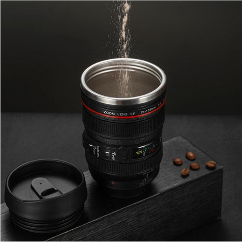 Camera Lens Coffee Mugs,Stainless Steel Camera Lens Cups,Unique Gift Idea for Photographers,Novelty Coffee Mugs for Home Supplies,Men,Women,Christ...