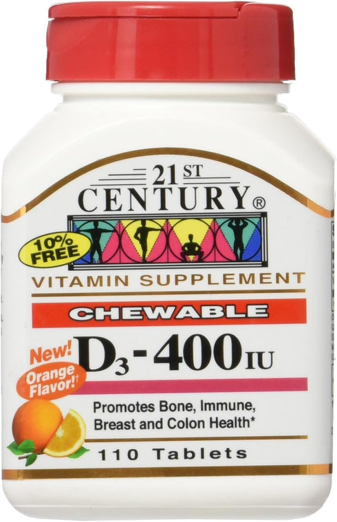 21st Century D3 Chewable - Orange Flavor 400 Iu 110 Chwbls...