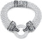 UNY Popcorn Chain Center Circle Pave Stone Unique Bracelet Magnetic Claps Designer Inspired Jewelry...