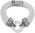 UNY Popcorn Chain Center Circle Pave Stone Unique Bracelet Magnetic Claps Designer Inspired Jewelry...