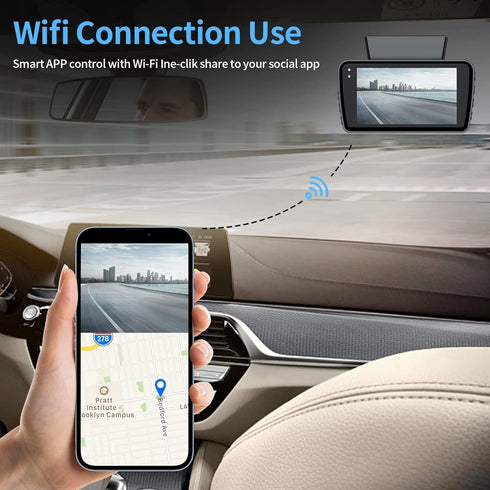 1080P Full HD Dash Cam Front, Smart Dash Camera for Cars, Microlight Night vision, 3" IPS Scree Dashcam, UHD 120°Wide Angle Motion Detection, Loop...