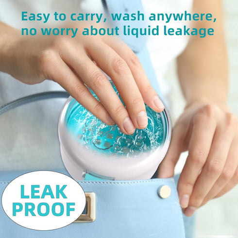 ARGOMAX Leak Proof Retainer Cleaner Case, Denture Cups for Soaking Dentures, Denture Travel Case (White+Blue)....