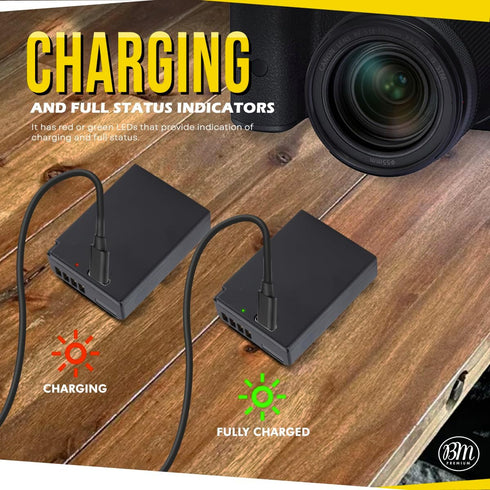 BM Premium LP-E10 Battery with Built-in USB-C Charging Port for Canon EOS Rebel T3, T5, T6, T7, T100, Kiss X50 X70, T100, EOS 1100D EOS 1200D EOS ...