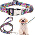 Puppy Collar and Leash Set for Daily Outdoor Walking Running Training, Design for Extra Small Boys Girls Dogs Cats Pets, (Colorful Daisies M)...