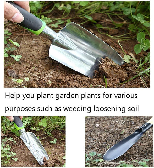 Garden Trowel & Hand Wide Shovel Pointed with Soft Rubberized Non-Slip Ergonomic Handle for Planting, Transplanting, Weeding, Moving and Smoothing...