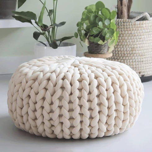 Arm Knitting Yarn for Chunky Braided Knot Throw Blanket DIY, Extra Soft Fluffy Washable Tube Bulky Giant Yarn for Weave Craft Crochet (Milk White ...