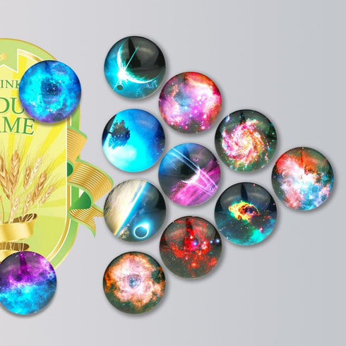 Starry Sky Pattern Refrigerator Magnets - 16 Pack Fridge Magnets for Refrigerator Office Cabinets Whiteboards Photo, 1.35 Inches Diameter, Best Ho...