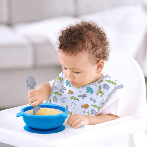SILIBOWL + Spoon Set by Kushies Cute Silicone Bowl with Suction and Spoon Set for Babies, Toddlers and Kids, Non Slip, Dishwasher, Microwave, Free...