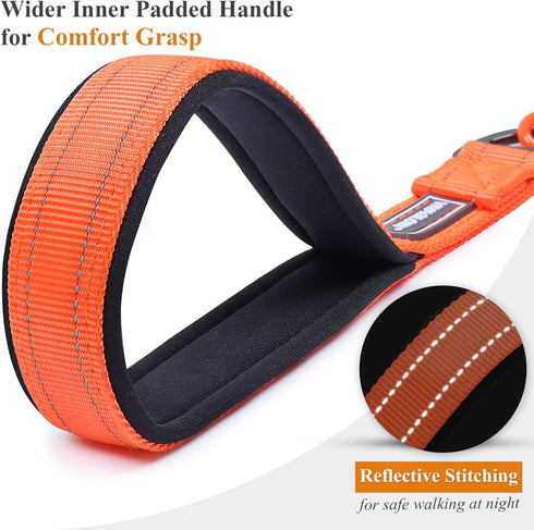 VIVAGLORY Chew Proof Dog Leash, Soft Foam Reflective Padded Handle Dog Chain Leashes, Waterproof Non Chewable Dogs Metal Leash, Stainless Steel Wi...