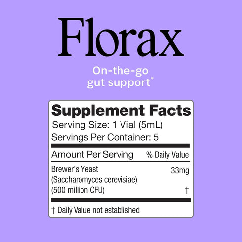 Florax - Liquid Probiotic Supplement - On-The-Go Gut Support for Women and Men - Vegan, Gluten Free, Lactose Free, Soy Free and Preservative Free ...