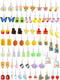 36 Pairs Weird Cute Earrings Fun Cool Mushroom Bear Flower Cat Funky Aesthetic Drop Dangle Earrings for Teen Girls Women Funny Jewelry Set...