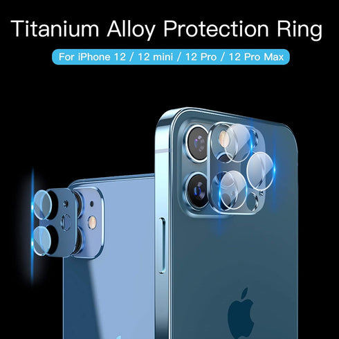 Camera Lens Protector for iPhone 12 Pro, Aluminum Alloy Lens Protective Ring - Pacific Blue, 2 Pcs...