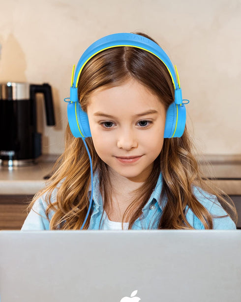 Kids Headphones, K8 Wired Headphones for Kids with Adjustable Headband, 3.5 MM Jack for School, Foldable On-Ear Headset for Girls Boys Kindle Tabl...