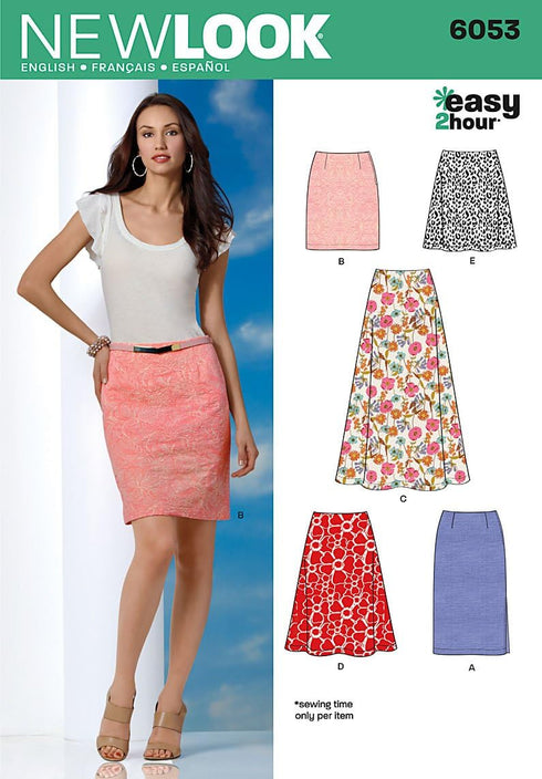 New Look 6053 Misses' Skirts Sewing Pattern, Size A (8-10-12-14-16-18)...