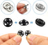 TOAOB 100 Sets Sew on Snap Buttons Brass Snaps Fasteners Press Studs Snap Kit for Sewing Clothing 12mm Black and Silver...