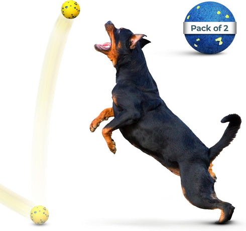 MISHMASH Vision Dog Ball made with Premium Bite-Proof ETPU, Aggressive Chewers Waterproof Bouncy Interactive Dog Toy, Durable Tennis Ball for Medi...