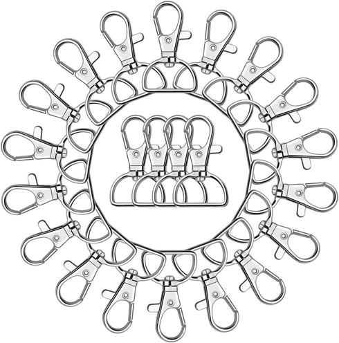 Key Chain Clip Hook, Anezus D Ring Clip Keychain Lanyard Swivel Snap Hooks Clip on Key Ring for Crafts and Purse Hardware (1 inch)...