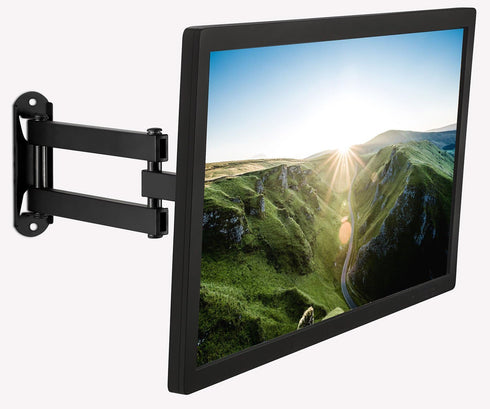 Mount-It! Small TV Monitor Wall Mount Arm | VESA Wall Mount Bracket | Fits 19 20 21 22 23 24 25 26 27 Inch Display Screens | 75 100 VESA and RV Co...