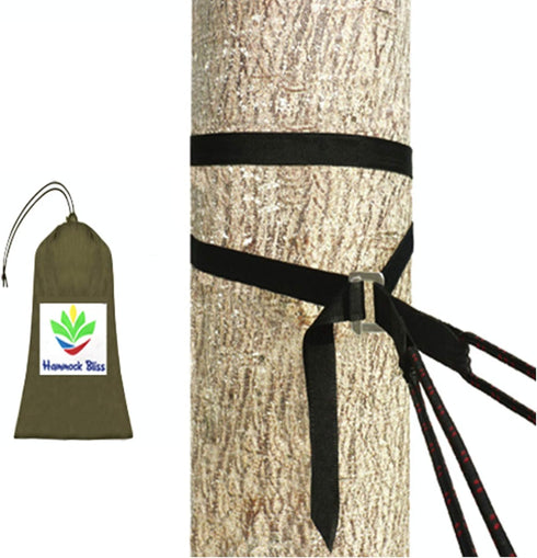 Hammock Bliss Deluxe Cinching Tree Straps - Heavy Duty & Extra Long Adjustable Tree Straps - Seat Belt Like Buckle Makes It a Cinch to Hang Your C...