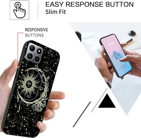 Rossy for Boost Mobile Celero 5G Plus Case for Celero 5G Plus Phone Case with Glitter Moon Sun Stars Pattern for Women Men Slim Soft TPU Silicone ...