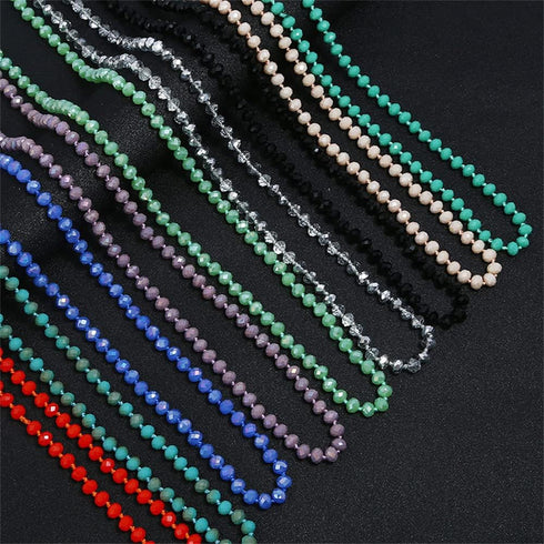 COLORFUL BLING 60-inch Long Hand Knotted Crystal Beaded Endless Strand Necklace Glass Beads Multi Layer Infinity Lariat for Women Men 1920s Flappe...