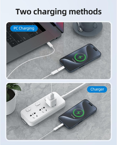 BabyElf USB-C to Lightning Adapter, 2 Pack Only Charging USB C Male to Lightning Female Adapter Compatible with iPhone 15 Series Galaxy S23 Note 2...