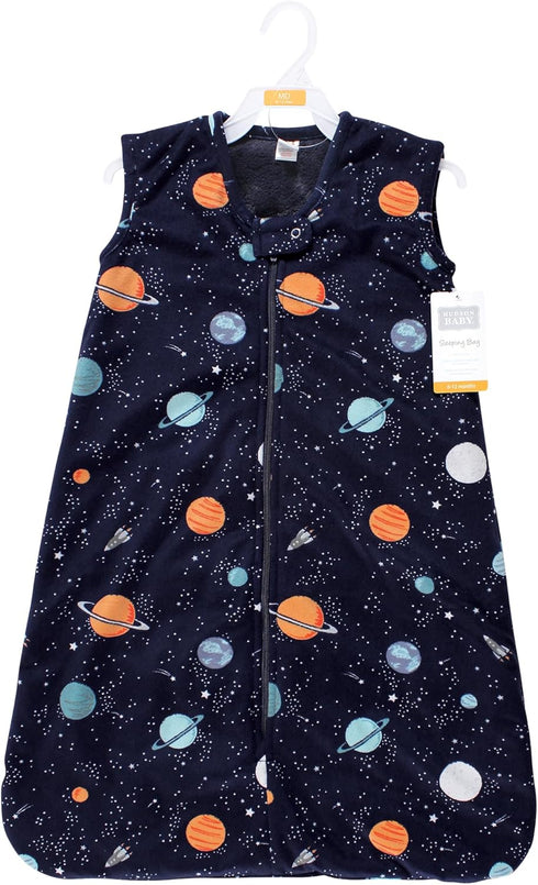 Hudson Baby Unisex Baby Plush Faux Fur Sleeping Bag, Wearable Blanket, Space, 0-6 Months...