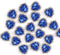 Heart Rhinestones 20pcs Sew on Buttons Embellishments With Diamond, 14mm Flatback, Light Blue...