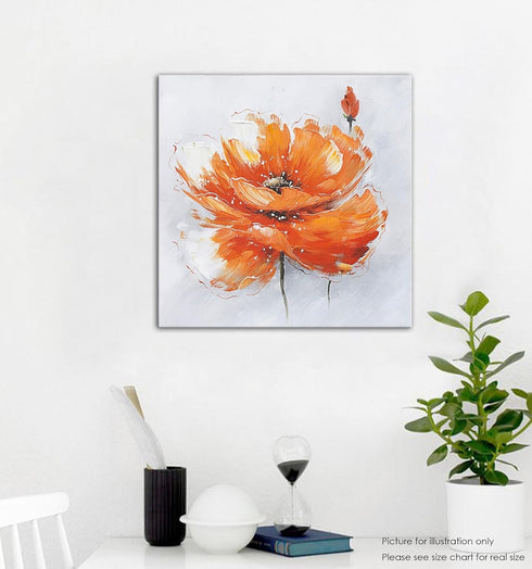 Niwo ART - Orange Poppies, Flower Canvas Wall Art Home Decor,Framed Ready to Hang...