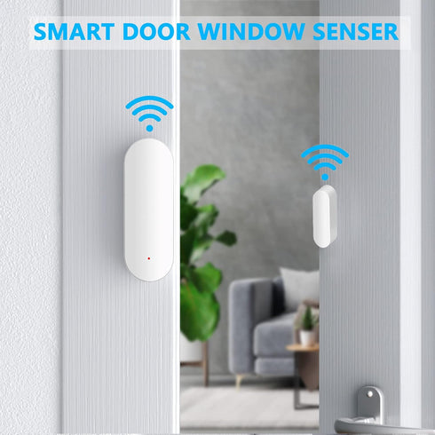 WiFi Door Sensor, Smart Window Contact Sensor for Home Security, Wireless Window Door Sensor Alarm Compatible with Alexa and Google Assistant, No ...