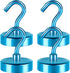 Neosmuk Magnetic Hooks Heavy Duty,Strong Magnet with Hook for Fridge, Super Neodymium Extra Strength Industrial Hooks for Hanging, Magnetic Hanger...