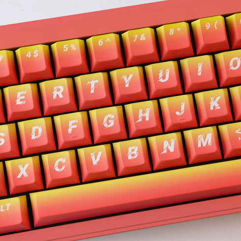 Hyekit PBT Keycaps 133 Keys Flame Gradient Keycaps Cherry Profile Dye-Sublimation Custom Keycaps with 6.25U 7U Spacebar for Cherry Gateron MX Swit...