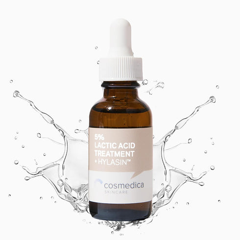 Cosmedica Skincare 5% Lactic Acid Treatment Hylasin - AHA, Hyaluronic Acid, Gentle Exfoliator Dark Spot Corrector, Anti-Aging, Face Peel Brighteni...