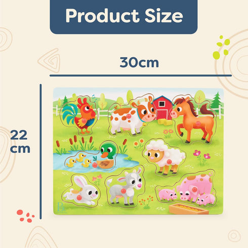 B. toys- Peek & Explore - Farm Animals- Wooden Peg Puzzle – Farm Puzzle for Toddlers, Kids – 8 Farm Animal Pieces – Cow, Horse, Sheep & More – 2 Y...