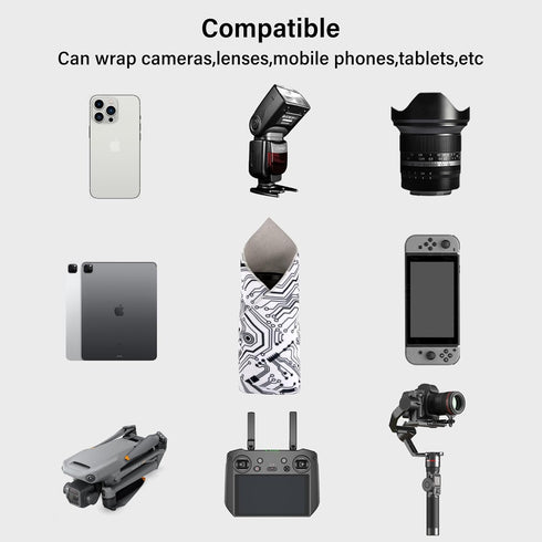 Protective Wrap, Camera wrap, Magic Self-Adhesive Cloth, 17.32"x17.32" Anti-scratch Lens Camera Wrap, Folding, Washable, Lens pouches, Soft cloth ...