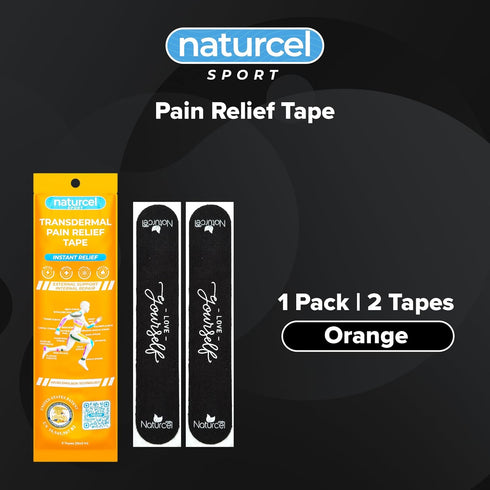 Sport Transdermal Pain Relief Tape, Kinesiology Tape, Sore Joints, Muscles, Back, Knee, Elbow, Shoulder Pain, 2 Elastic Strips(10x2 in), Water Res...