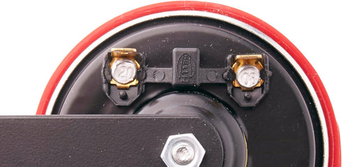 HELLA 007424001 Red Trumpet Low-Tone Horn with Bracket, 12 V, 400 Hz (Universal Fit)...