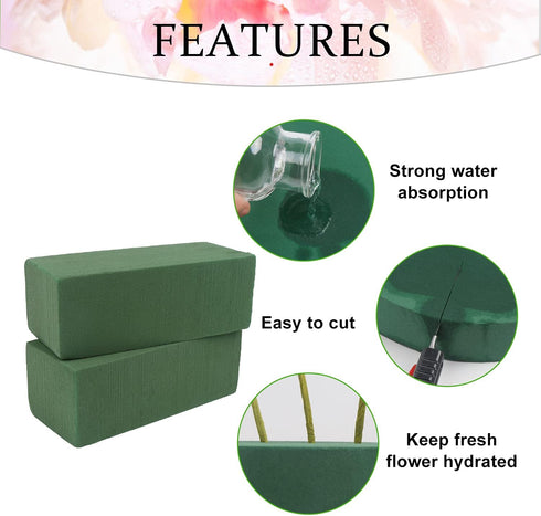LOMIMOS 5PCS Wet Floral Foam Bricks,Florist Green Blocks Supplies for Flower Arrangement DIY Craft...