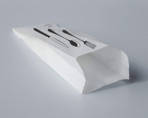100 Pack 100% White Kraft Paper Bags, 2.75 x 10 inches White Plain Bag Kitchen Cutlery Utensils Holder...
