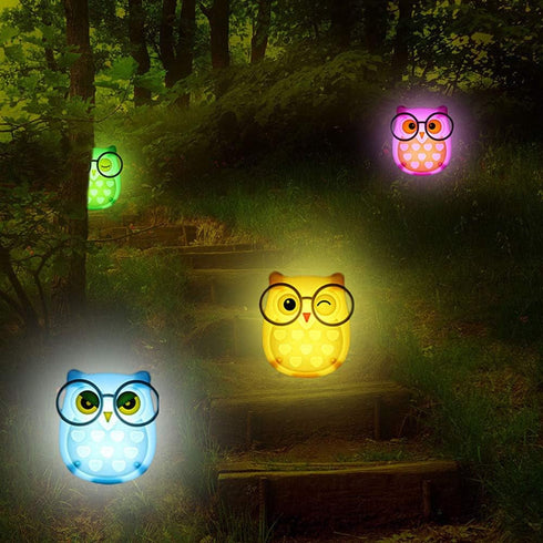 2 PCS Owl LED Plug in Night Light for Kids- Wall Lamp Take Good Care Children Sleep Light Sensor Auto Controlled Nightlights for Baby Nursing (Blu...