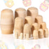 15 Pieces Unpainted Blank Russian Nesting Dolls Plain Unfinished Wooden Nesting Dolls Handmade DIY Nesting Wishing Dolls Traditional Matryoshka fo...
