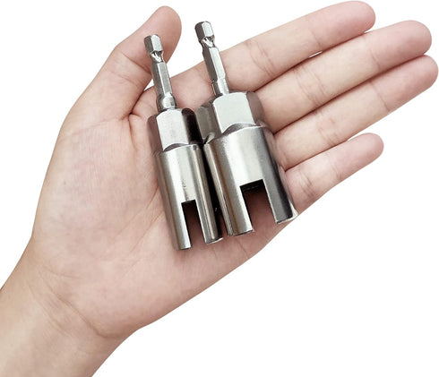 2 Pack (13mm,19mm) 1/4 Inch Hex Shank Nut Driver Power Wing Nut Driver Set Bit Socket Wrenches Tools Set Slot Wing nuts Drills Bits for Panel Nuts...