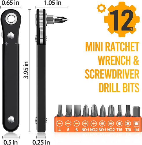 EDC Gear Tools for Men Women Who Have Everything Right Angle Screwdriver Mini Degree Screwdriver Set as Sewing Machine Attachments Offset Screwdri...