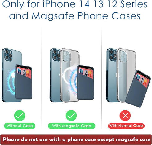doeboe Upgrade for Magsafe Wallet iPhone 16 15 14 13 Pro Max, Leather Card Holder for Back of iPhone 13 12, Magnetic Credit Card Wallets for iPhon...