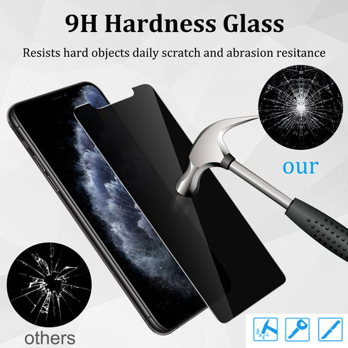 (2 Pack) Privacy Screen Protector for iPhone 11 Pro Max, iPhone Xs Max Privacy Screen Protector, Anti Spy Private Case Friendly Anti-Scratch 9H Te...