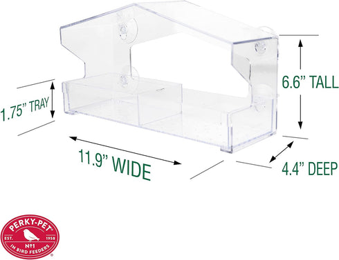 Perky-Pet 347 Clear Outdoor Window Bird Feeder with Strong Suction Cups – 1 Lb Seed Capacity...