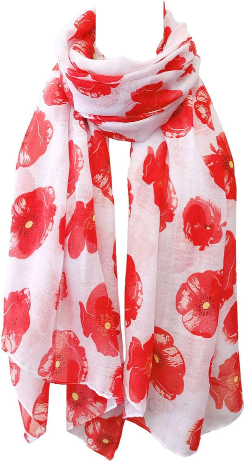 Wrapables® Lightweight Poppy Floral Print Long Scarf...